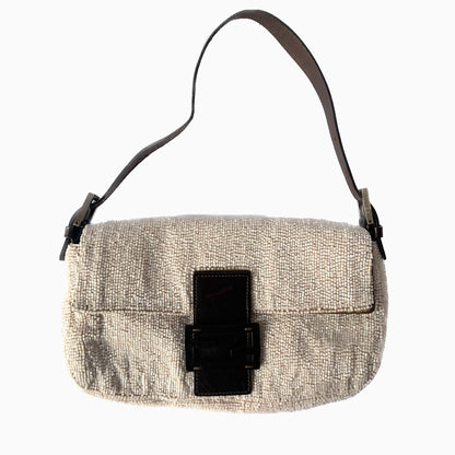 FENDI Baguette White beads