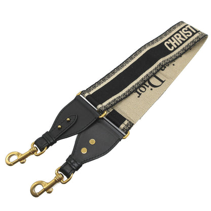Christian Dior Shoulder strap Canvas, Leather black logo unisex(Unisex)