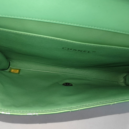 Chanel Envelope Clutch with Chains 2013 Shoulder Bag Apple Green Patent Leather