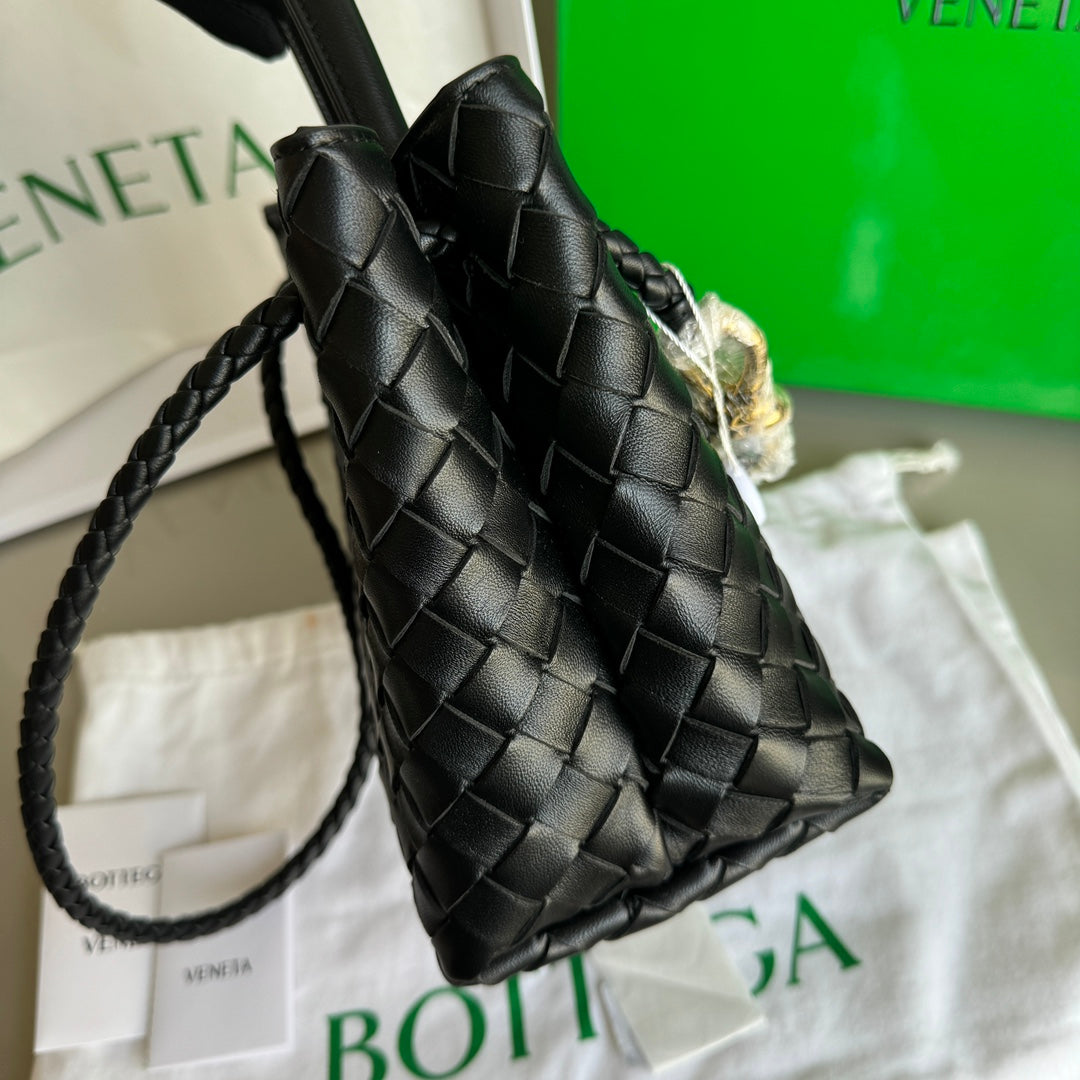 Bottega Veneta Small Andiamo Black Intrecciato Handbag