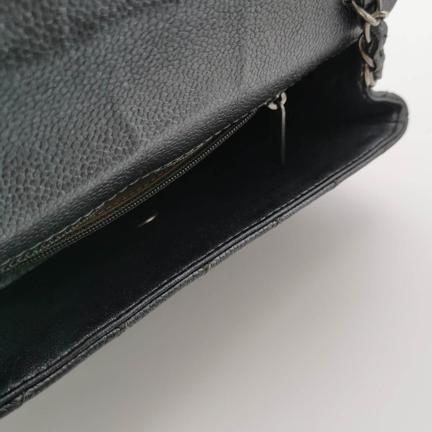 Chanel Classic Flap Rectangular Mini Gunmetal Grey Caviar Leather Crossbody Bag