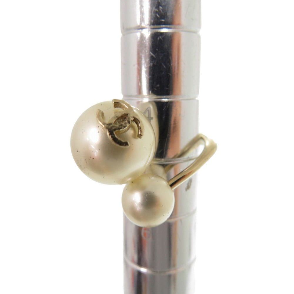 CHANEL Ring Metal, Faux Pearl gold COCO Mark Women