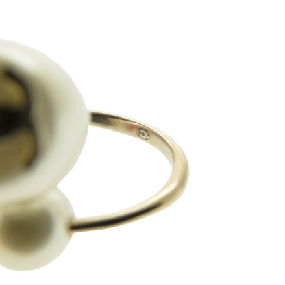 CHANEL Ring Metal, Faux Pearl gold COCO Mark Women