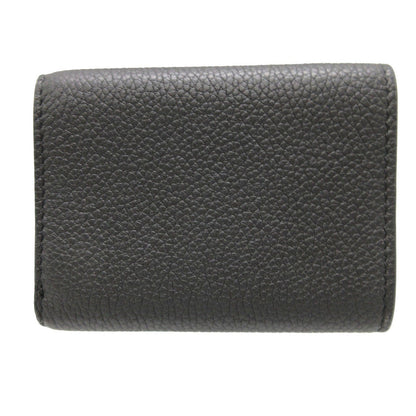 FENDI Tri-fold wallet 7M0280 leather black Compact wallet signature logo mens