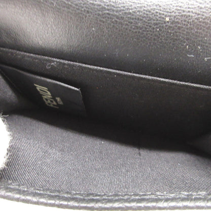 FENDI Tri-fold wallet 7M0280 leather black Compact wallet signature logo mens