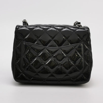 Chanel Classic Flap Mini Square Black Patent Lambskin Crossbody Bag 2014