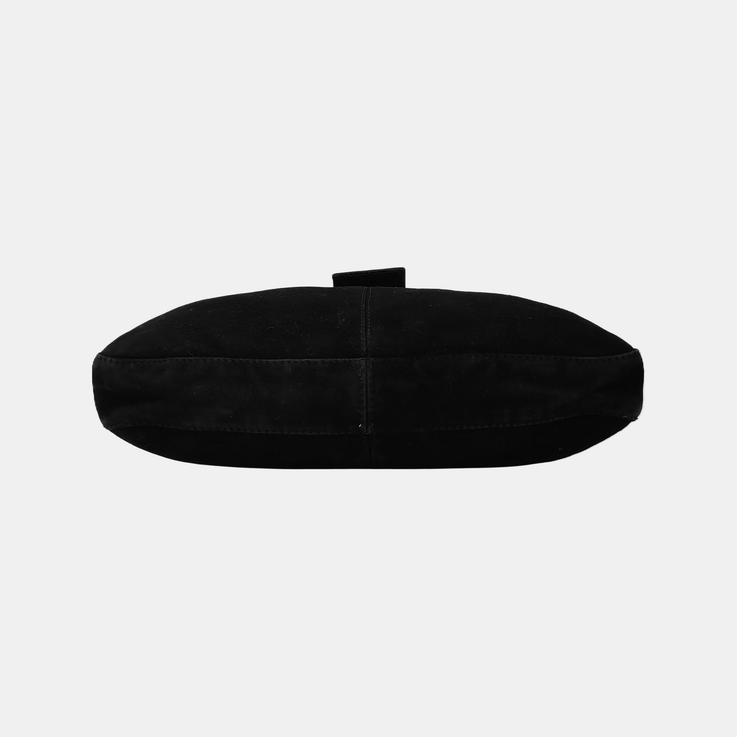 Fendi Mamma Baguette Forever Black Suede Leather Red Buckle