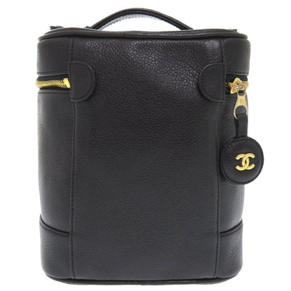 CHANEL Handbag Caviar skin black COCO Mark Vertical vanity bag Women