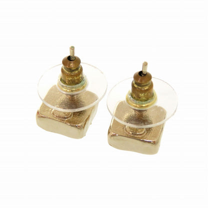 CHANEL Pierce Stone, Metal gold COCO Mark Square Women