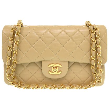 CHANEL Shoulder Bag A01113 lambskin beige Matelasse 23 Double Flap COCO Mark Women