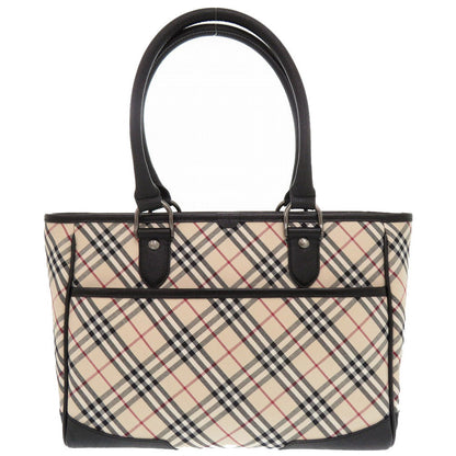 BURBERRY Handbag Canvas, Leather beige Nova Check Women