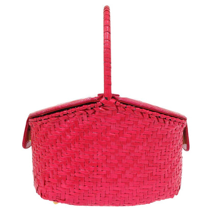FENDI Handbag straw pink Basket bag vanity bag Women