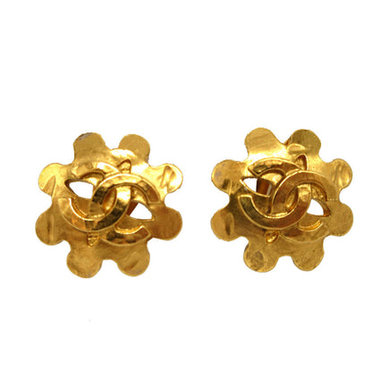 CHANEL Earring metal gold Vintage COCO Mark Women