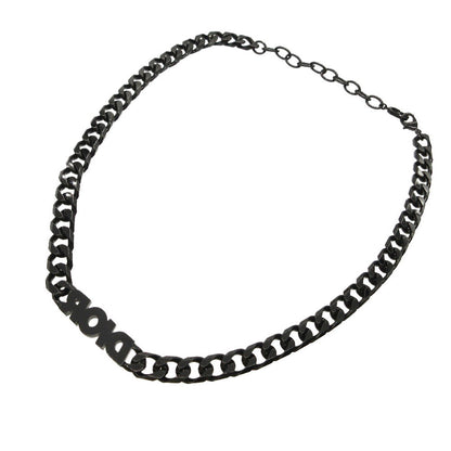 Dior Necklace metal black ITALIC Chain link logo mens