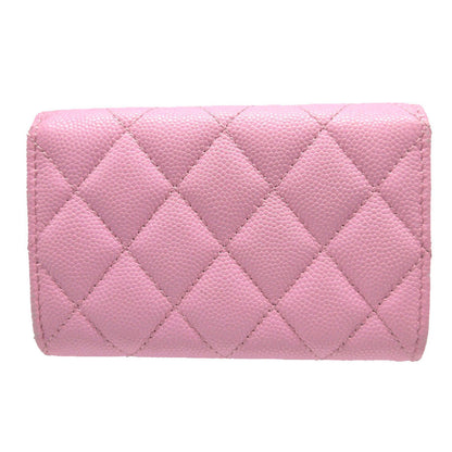 CHANEL Card Case AP3187 Caviar skin pink COCO Mark Matrasse Women