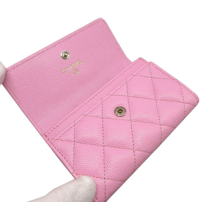 CHANEL Card Case AP3187 Caviar skin pink COCO Mark Matrasse Women