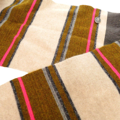 CHANEL Scarf cashmere multicolor Embellished striped cashmere scarf Women
