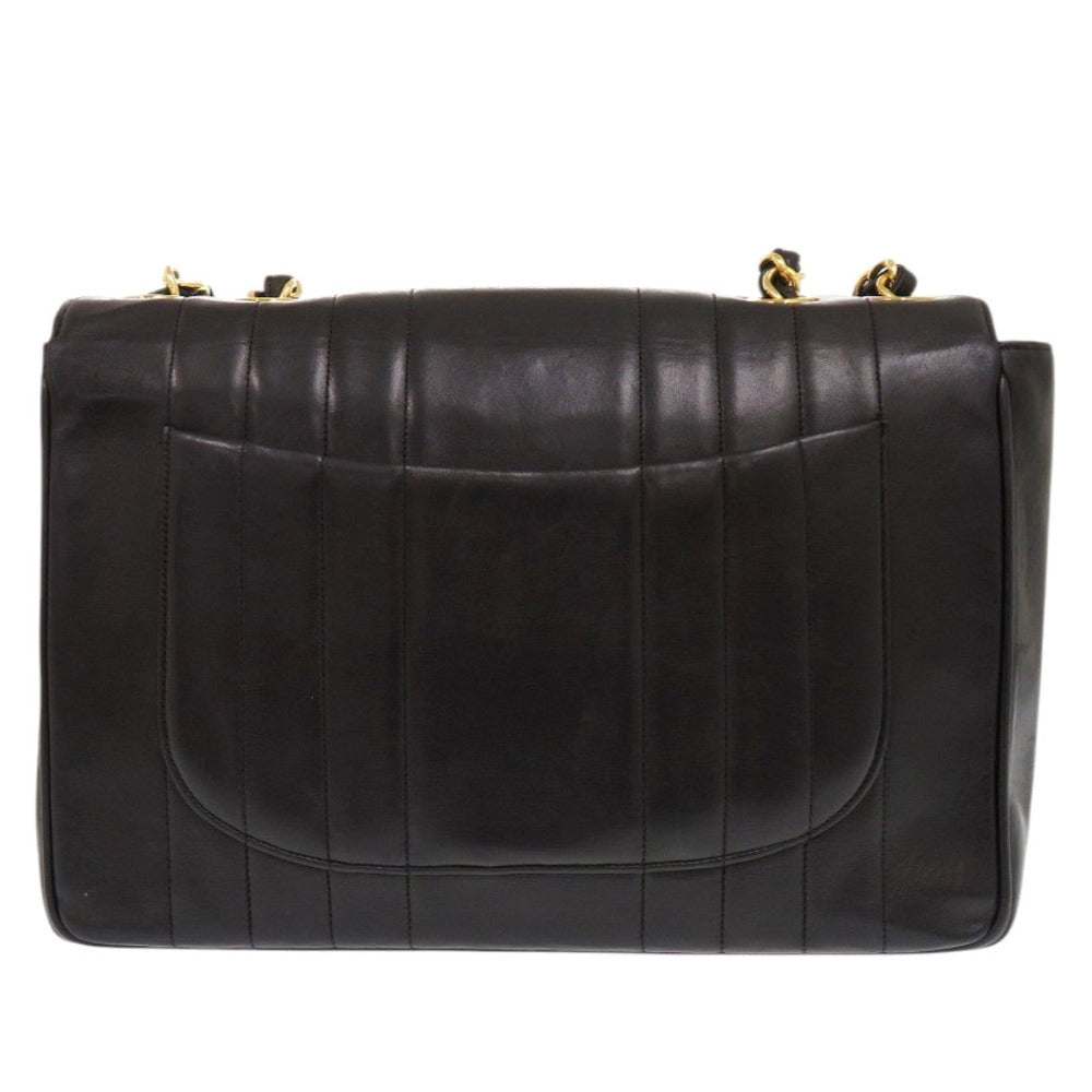 CHANEL Shoulder Bag lambskin black Mademoiselle Deca Matelasse COCO Mark