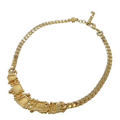 Christian Dior Necklace Metal, Stone gold Vintage Choker Women