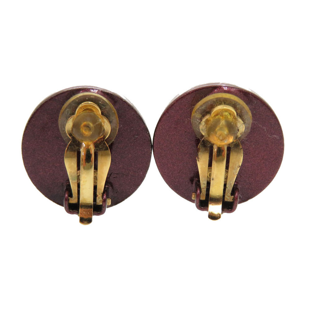 CHANEL Earring leather pink COCO Mark COCO Button