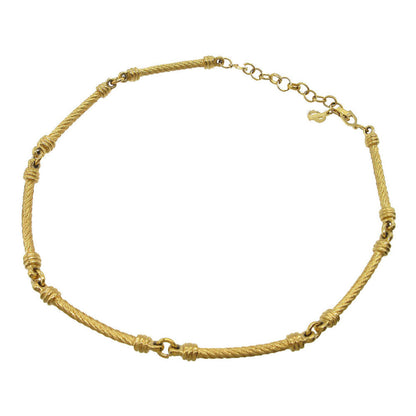 Christian Dior Necklace metal gold Vintage Choker Rope Women
