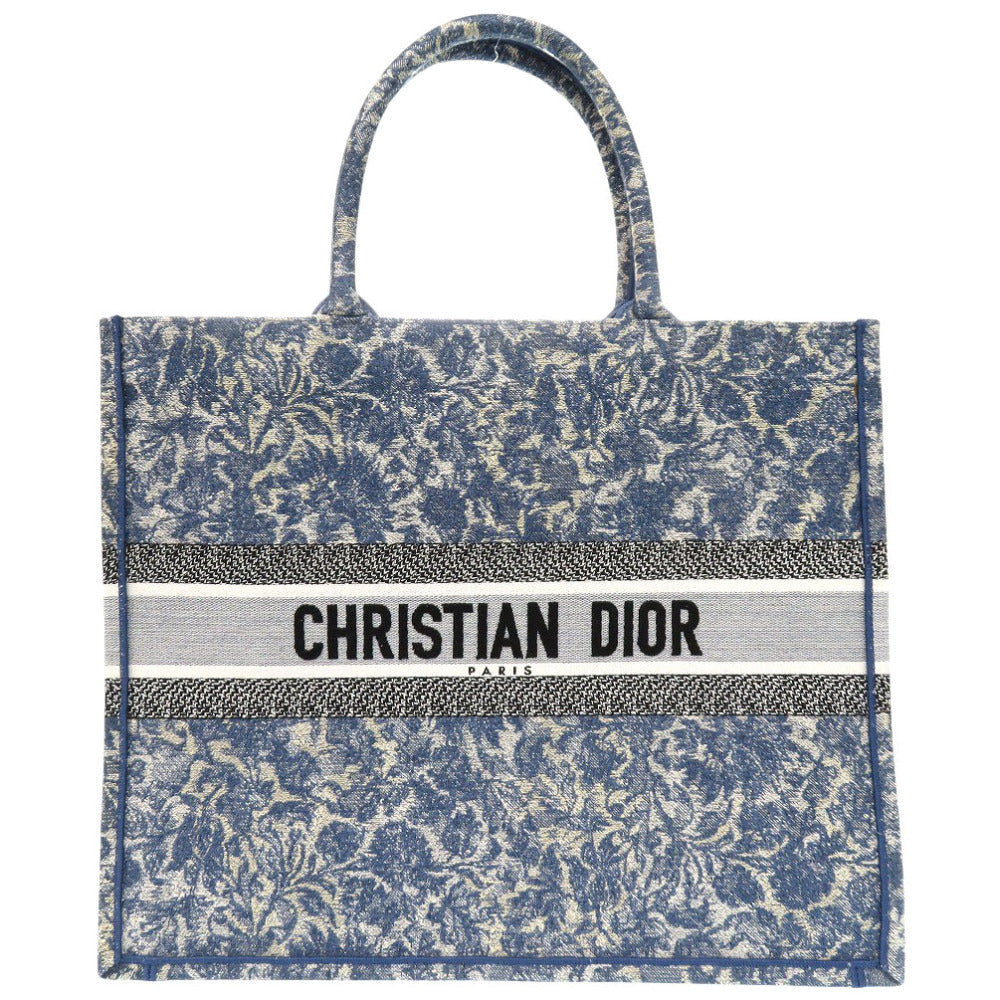 Christian Dior Tote Bag canvas blue book tote large Women