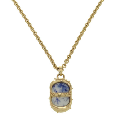 Dior Necklace metal blue CD icon logo Women