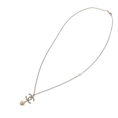 CHANEL Necklace B15V Metal, Faux Pearl Silver COCO Mark Women