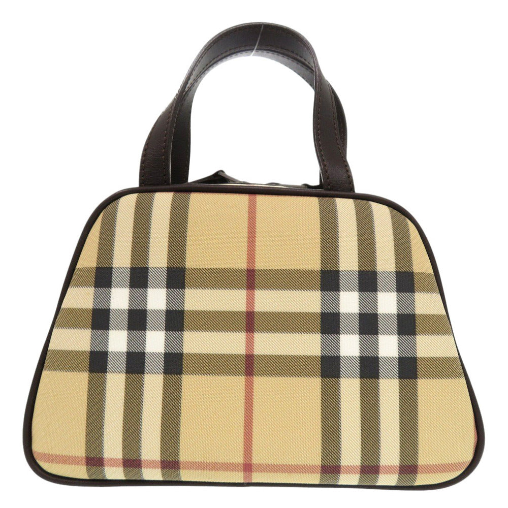 BURBERRY Handbag PVC coated canvas, leather beige Nova Check Women