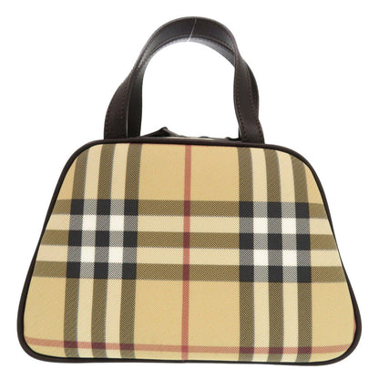 BURBERRY Handbag PVC coated canvas, leather beige Nova Check Women