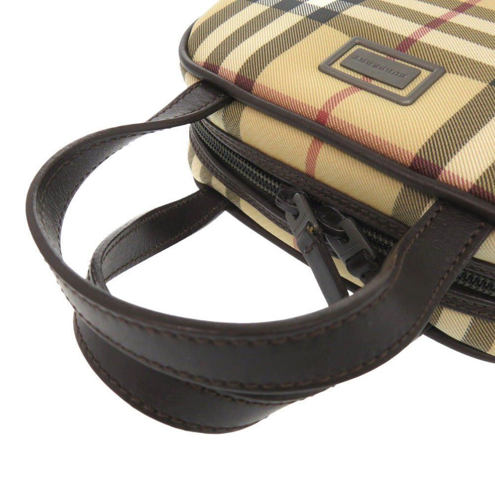 BURBERRY Handbag PVC coated canvas, leather beige Nova Check Women