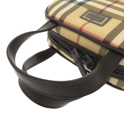 BURBERRY Handbag PVC coated canvas, leather beige Nova Check Women