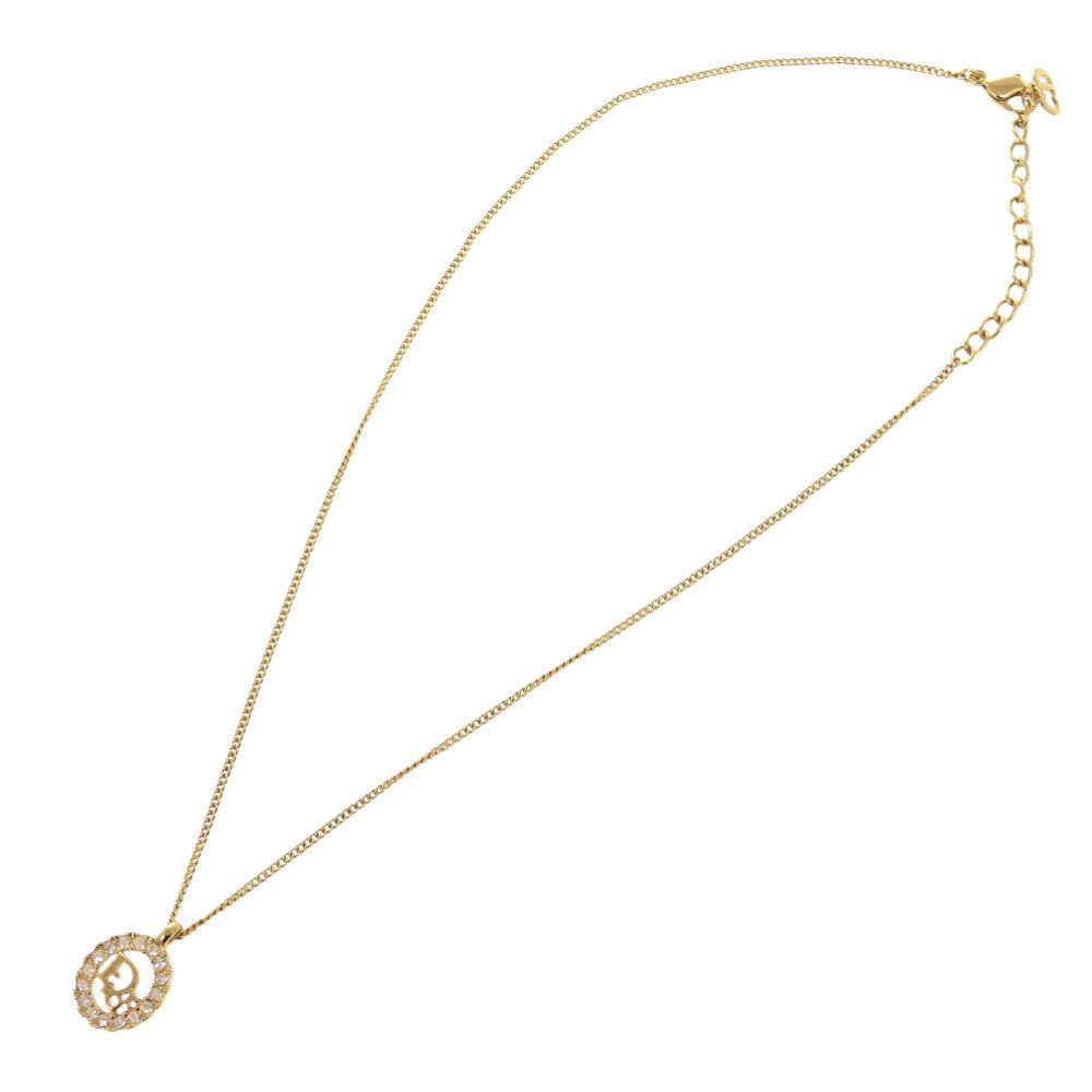 Christian Dior Necklace Stone gold logo vintage Women