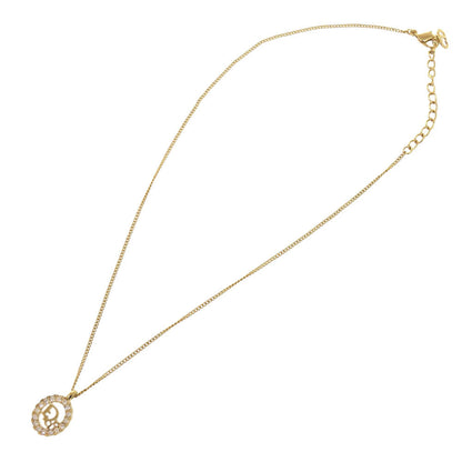 Christian Dior Necklace Stone gold logo vintage Women
