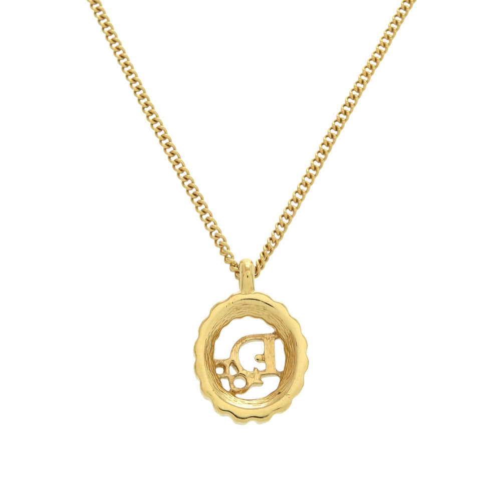 Christian Dior Necklace Stone gold logo vintage Women