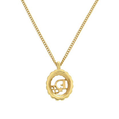 Christian Dior Necklace Stone gold logo vintage Women