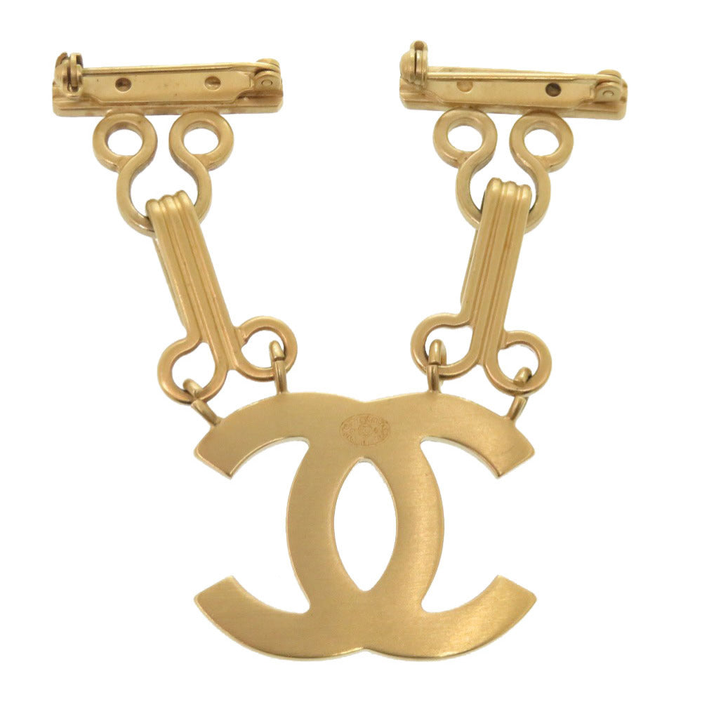 CHANEL Brooch metal gold COCO Mark Women