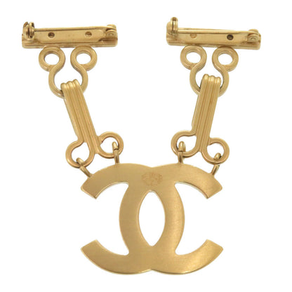 CHANEL Brooch metal gold COCO Mark Women