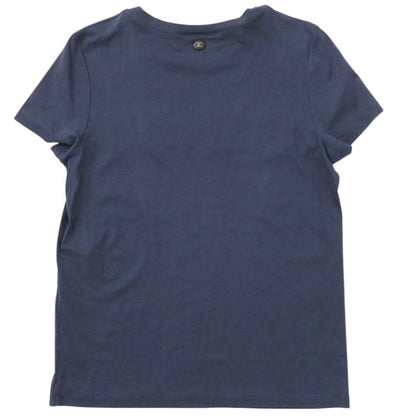 CHANEL Short sleeve T-shirt P57359K07506 cotton Navy Gabriel Women 34