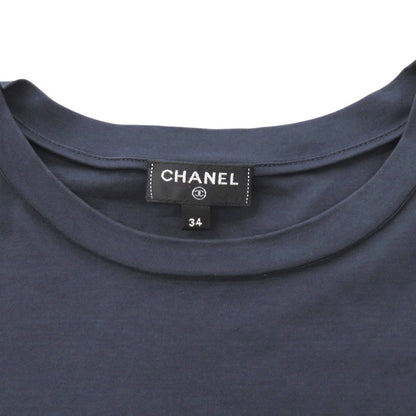 CHANEL Short sleeve T-shirt P57359K07506 cotton Navy Gabriel Women 34