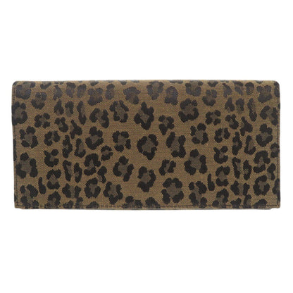 FENDI Long Wallet Purse 8M0000 Canvas, Leather beige Leopard Leopard Pattern Women