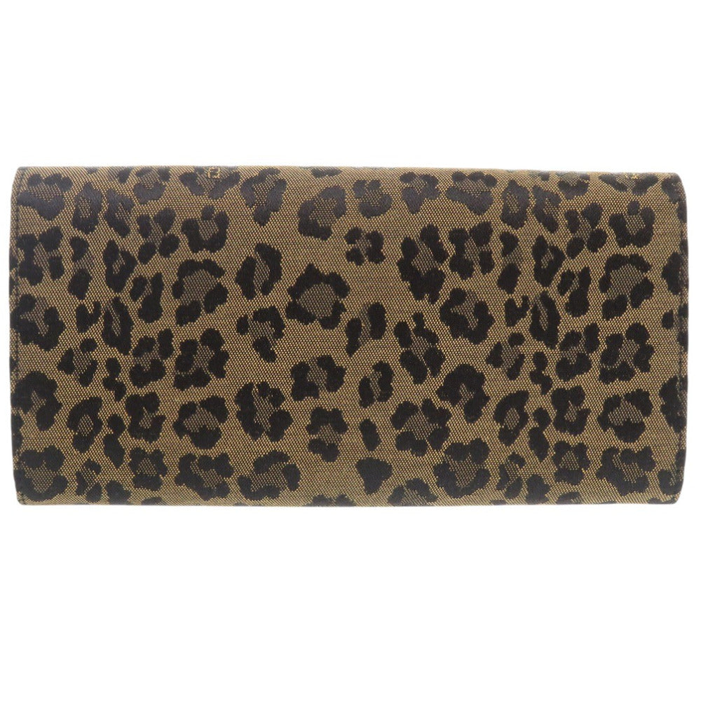 FENDI Long Wallet Purse 8M0000 Canvas, Leather beige Leopard Leopard Pattern Women