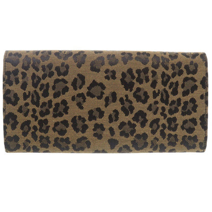 FENDI Long Wallet Purse 8M0000 Canvas, Leather beige Leopard Leopard Pattern Women