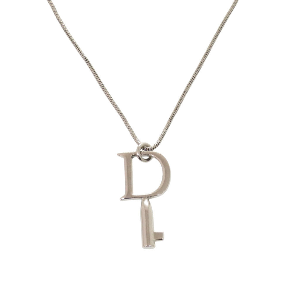 Dior Necklace metal Silver D key Women