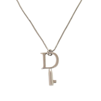 Dior Necklace metal Silver D key Women