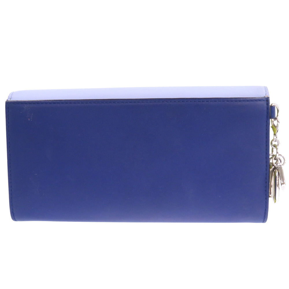Christian Dior Long Wallet Purse leather blue By color Women
