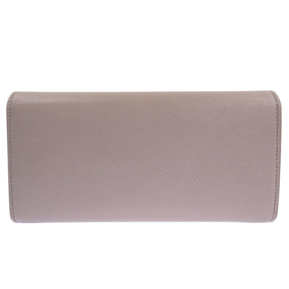 CELINE Long Wallet Purse leather gray Large flap wallet Women