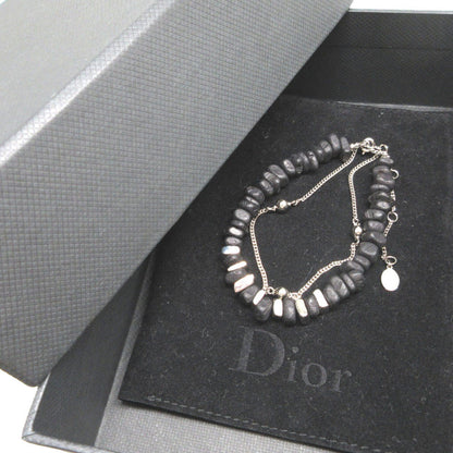 DIOR HOMME bracelet metal black Beads Stone Motif Double Row unisex(Unisex)