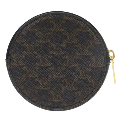 CELINE Coin case U-SD-5202 leather Brown Triomphe Women