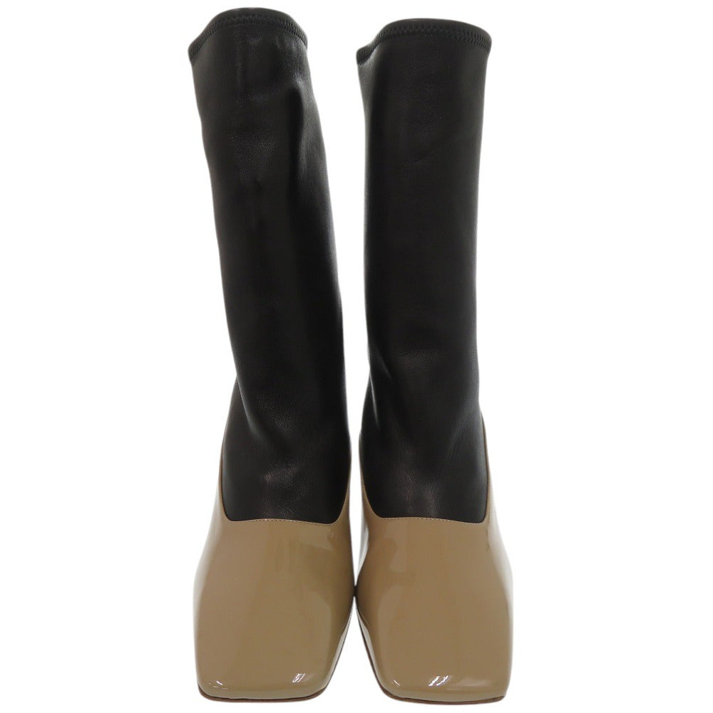 BURBERRY boots patent leather , leather beige Short boots high heels Women 40